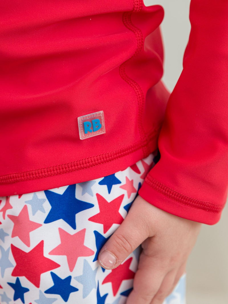 RUGGEDBUTTSÂ® Baby/Toddler Boys Long Sleeve Rash Guard Swim Shirt w/UPF 50+ - Vintage Red, 0-3m - Image 5
