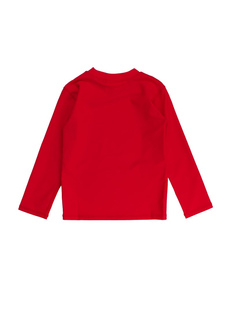 RUGGEDBUTTSÂ® Baby/Toddler Boys Long Sleeve Rash Guard Swim Shirt w/UPF 50+ - Vintage Red, 0-3m - Image 4