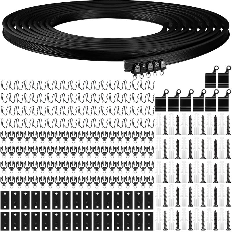 Jetec Curtain Tracks Ceiling Flexible Curtain Track Bendable Rail Curved Wall Mounted for Living Room Bedroom Divider Rod RV(10 Meter/ 32.8 Feet,Black) - Image 3