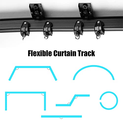 Jetec Curtain Tracks Ceiling Flexible Curtain Track Bendable Rail Curved Wall Mounted for Living Room Bedroom Divider Rod RV(10 Meter/ 32.8 Feet,Black) - Image 4
