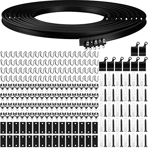 Jetec Curtain Tracks Ceiling Flexible Curtain Track Bendable Rail Curved Wall Mounted for Living Room Bedroom Divider Rod RV(10 Meter/ 32.8 Feet,Black) - Image 1
