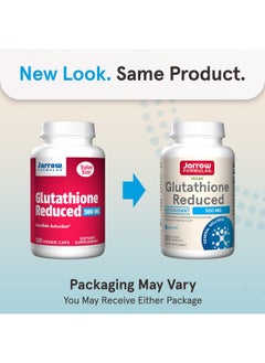 جارو فورملاز Jarrow Formulas Glutathione Reduced 500 mg - 120 كبسولة نباتية - مضاد للأكسدة داخل الخلايا - مكملات الجلوتاثيون عالية الجودة - يدعم إعادة تدوير فيتامينات C و E - غير معدلة وراثيًا - خالٍ من الجلوتين - نباتي  - Image 2