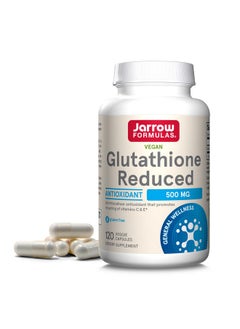جارو فورملاز Jarrow Formulas Glutathione Reduced 500 mg - 120 كبسولة نباتية - مضاد للأكسدة داخل الخلايا - مكملات الجلوتاثيون عالية الجودة - يدعم إعادة تدوير فيتامينات C و E - غير معدلة وراثيًا - خالٍ من الجلوتين - نباتي  - Image 1