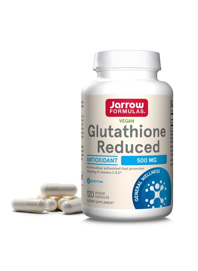 جارو فورملاز Jarrow Formulas Glutathione Reduced 500 mg - 120 كبسولة نباتية - مضاد للأكسدة داخل الخلايا - مكملات الجلوتاثيون عالية الجودة - يدعم إعادة تدوير فيتامينات C و E - غير معدلة وراثيًا - خالٍ من الجلوتين - نباتي  - Image 1