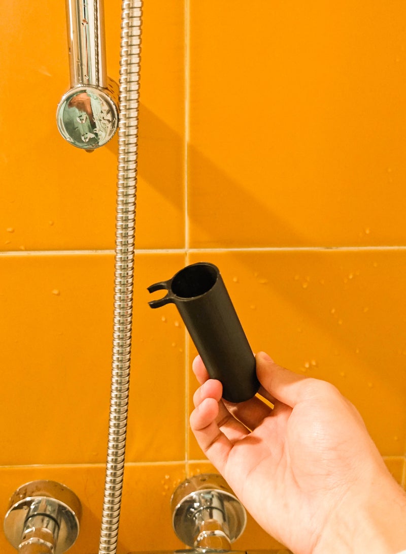 Hearth Blade Holder Fits Shower Hose to Store Razors or Toothbrush for Shower Comfort Easy Access Holes in Bottom to Allow Water to Pass Through - Image 2