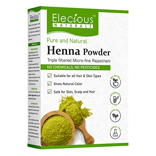 Elecious Natural Henna Powder for Hair Color and Growth Silicone Free, Ammonia Free, Sulphate Free, Synthetic Color-Free, Paraben Free 7 Ounce - Image 1