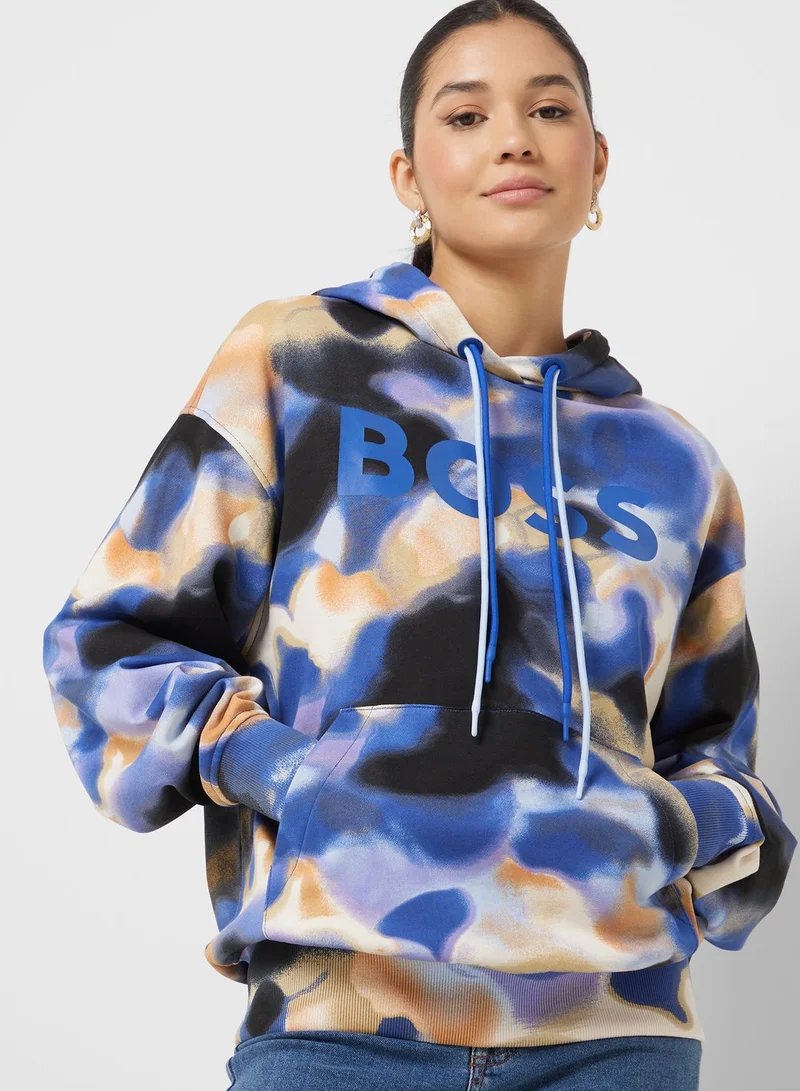 BOSS Printed Knitted Hoodie