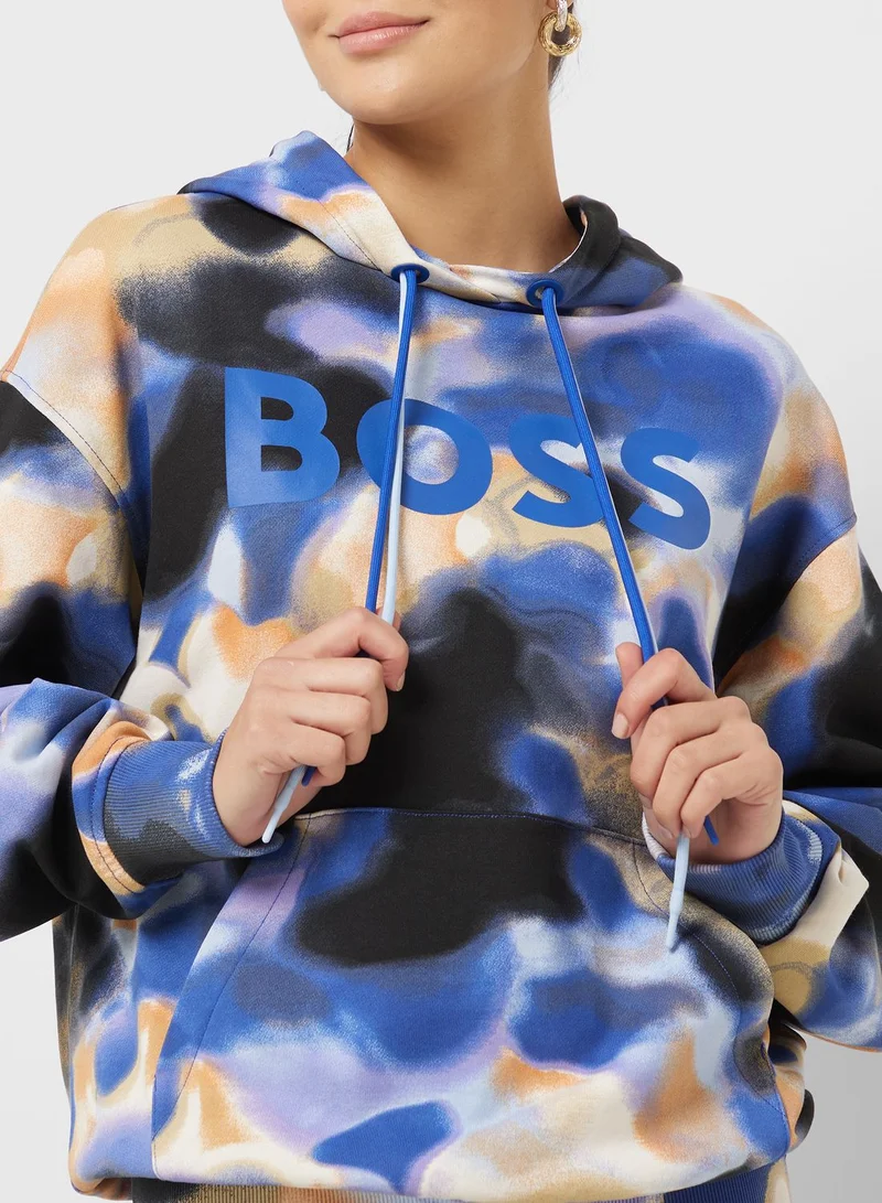 BOSS Printed Knitted Hoodie