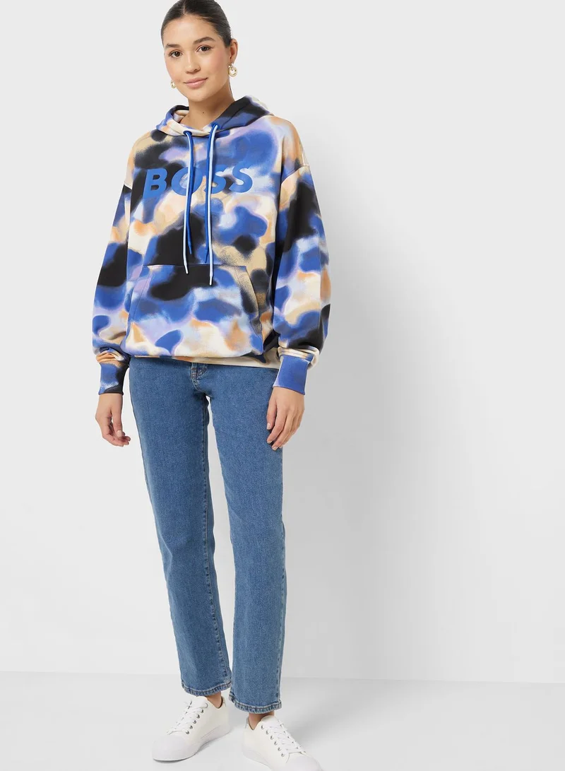 BOSS Printed Knitted Hoodie