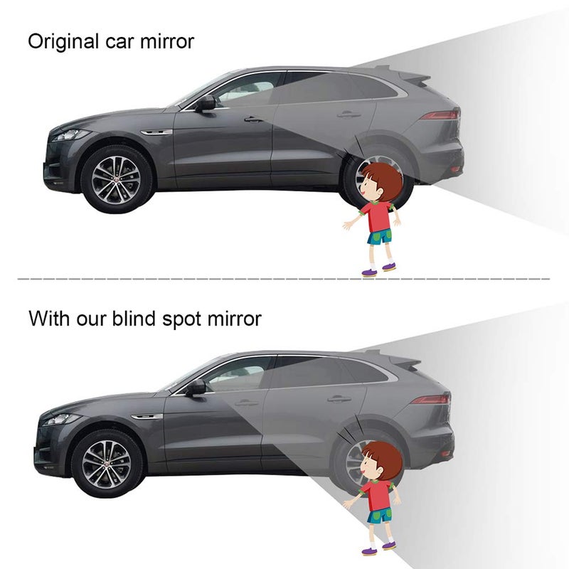 POMFW Blind Spot Mirror, 2 inch Rearview Convex Side Mirrors for Cars SUV Truck Van Stick on 3M Adhesive, Rear View HD Glass Frameless Sway Rotate adjustable Wide Angle 2PCS (Rhombus) - Image 4