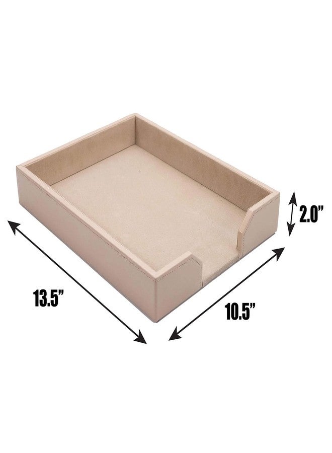 داكاسو صينية رسائل مكتبية من الجلد المُصنّع من داكاسو - حامل رسائل فاخر ومنظم أوراق للمكتب - تنظيم المكتب وديكور مكتب المديرين التنفيذيين - (لون أبيض لاتيه) - Image 5