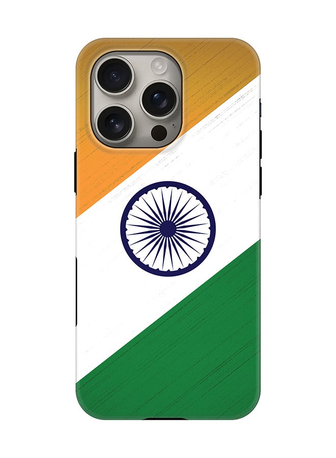 Stylizedd Tough Pro Magnetic Case for iPhone 16 Pro, Dual Layer hybrid PC + TPU Mobile Cover Matte - Flag Of India - Image 1
