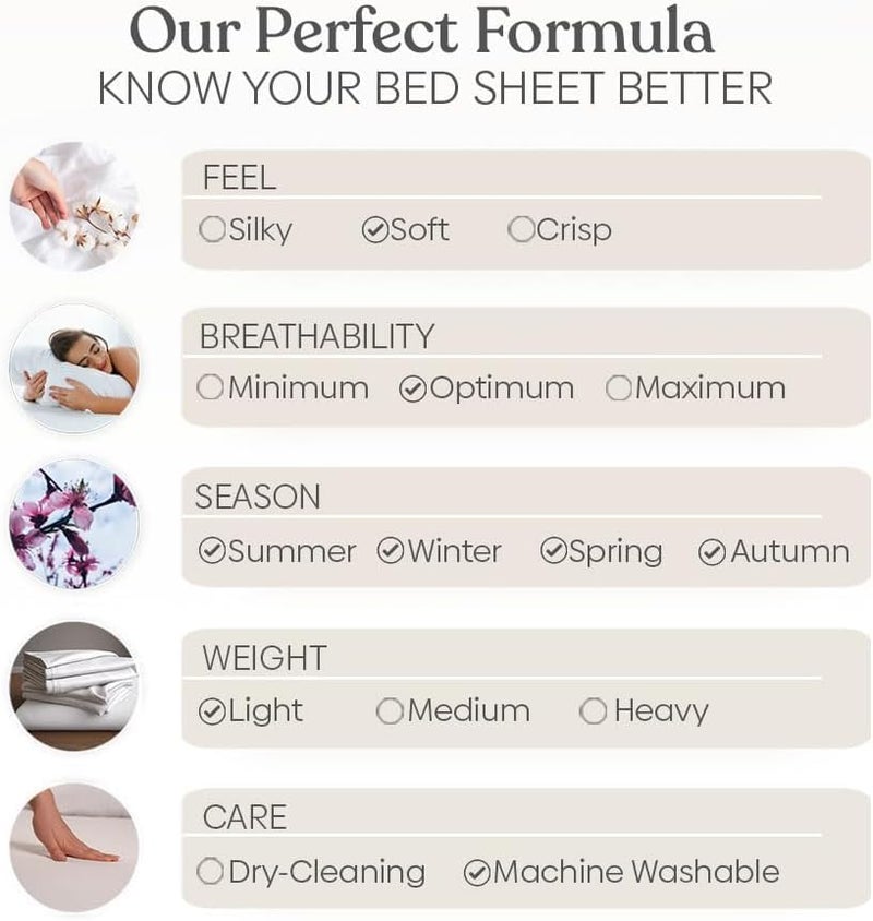 KEDARA CLOTH Cotton Feel Glace Cotton Elastic Fitted 72 x 72 Size Set of 2 Fitted Sheets with 4 Pillowcases 1000 TC 100 Egyptian Cotton 72 x 72 Chocolate Solid - Image 5