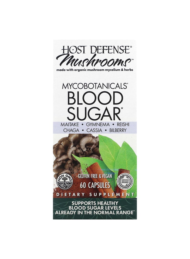 Mushrooms, MycoBotanicals, Blood Sugar, 60 Capsules