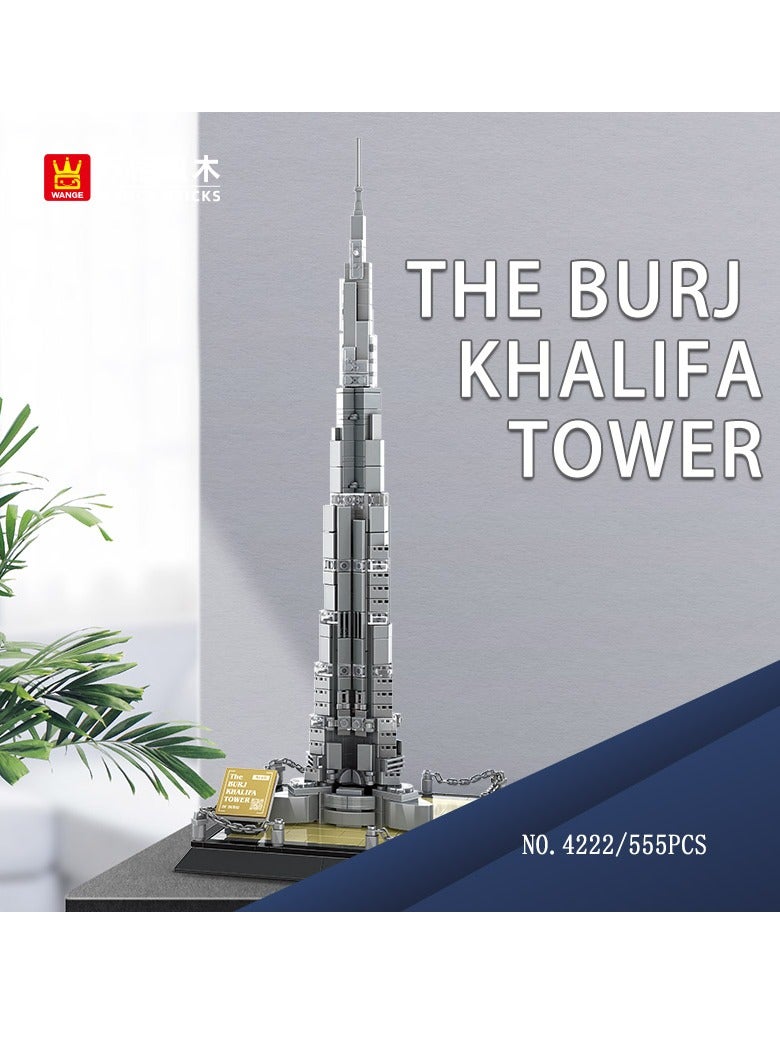 wange 4222 Burj Khalifa Tower Building Blocks Set, Architecture Dubai Model Building Set, Collectible Building Set, Easy-to-build Architecture Model Kit, Ideal Gift for Kids Aged 6+, - Image 1