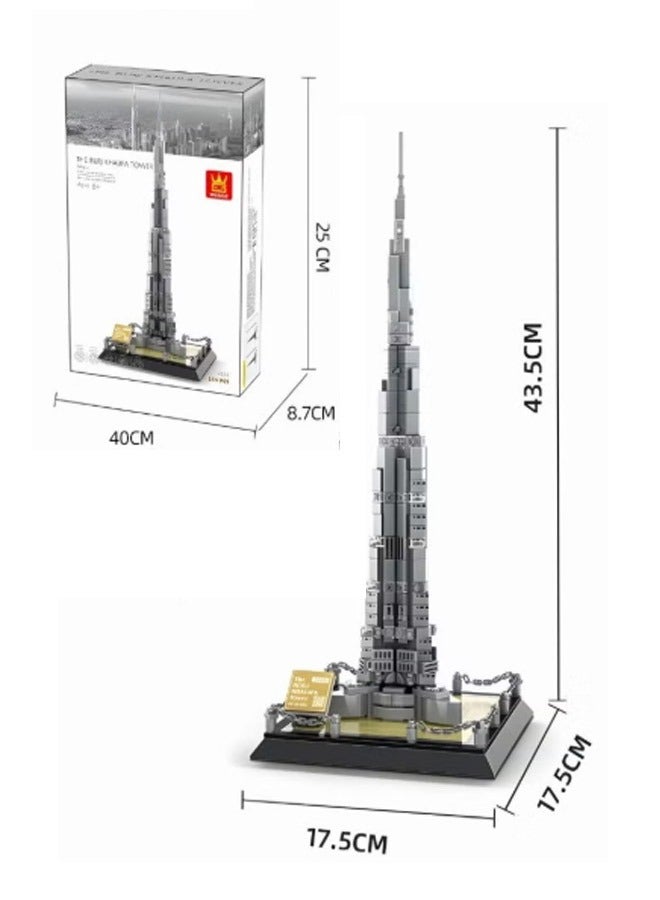 wange 4222 Burj Khalifa Tower Building Blocks Set, Architecture Dubai Model Building Set, Collectible Building Set, Easy-to-build Architecture Model Kit, Ideal Gift for Kids Aged 6+, - Image 5