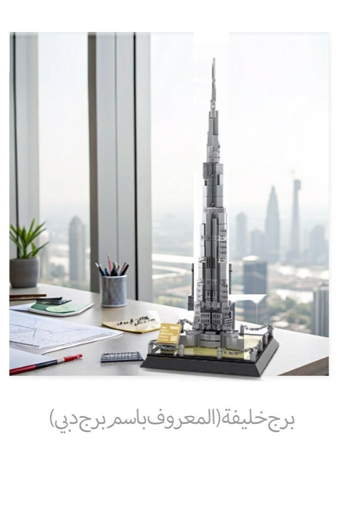 wange 4222 Burj Khalifa Tower Building Blocks Set, Architecture Dubai Model Building Set, Collectible Building Set, Easy-to-build Architecture Model Kit, Ideal Gift for Kids Aged 6+, - Image 4
