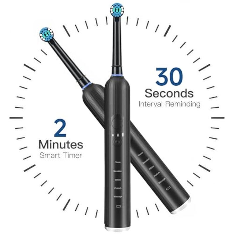 MIKLIFE Sonic Electric Toothbrush 5 Modes Rechargeable Power Smart Toothbrush Cleaner With 3 Brush Heads For Adults Blue - Image 4