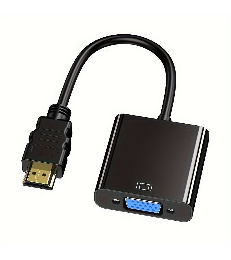 محول HDTV إلى VGA، ذكر إلى أنثى، أسود، للحاسوب المكتبي والمحمول وشاشة الكمبيوتر والبروجيكتور وكروم بوك ورازبيري باي وروكو وإكس بوكس. - Image 2