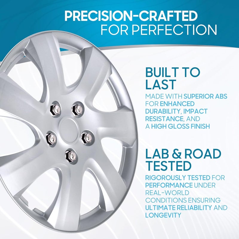 BDK Hubcaps Wheel Covers For (2006-2014) Toyota Camry 16 Inch Hubcaps Set Of 4, Snap-on Direct OEM Replacement For Toyota Camry Hubcaps 16 Inch Wheel Covers Impact-Resistant High Durability - Image 3