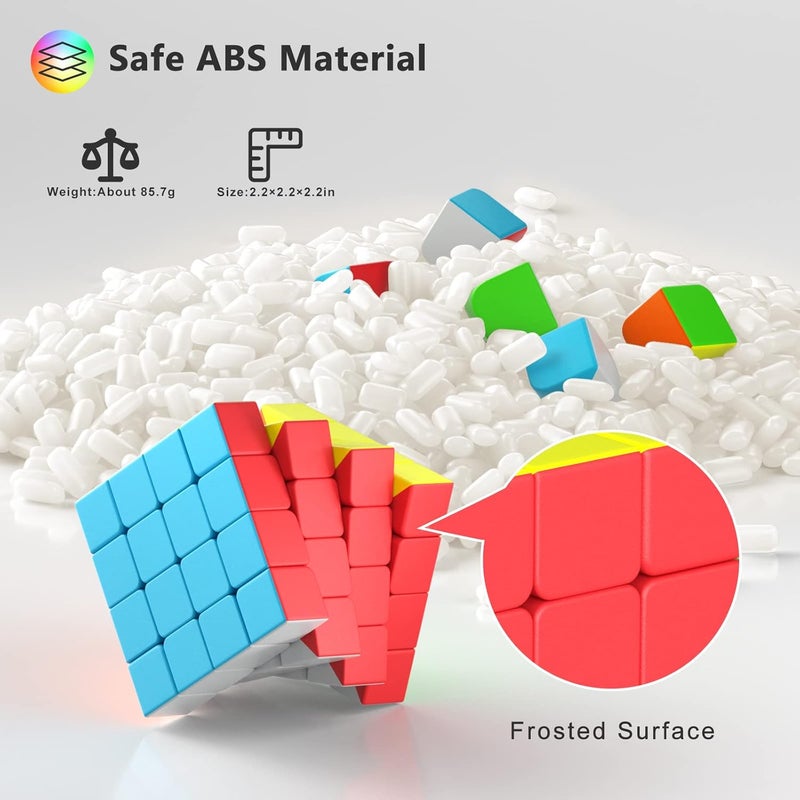 Speed Cube Set - 2x2, 3x3, 4x4, Pyramid, and Skewb Magic Cubes for Beginners and Advanced Users - Image 3