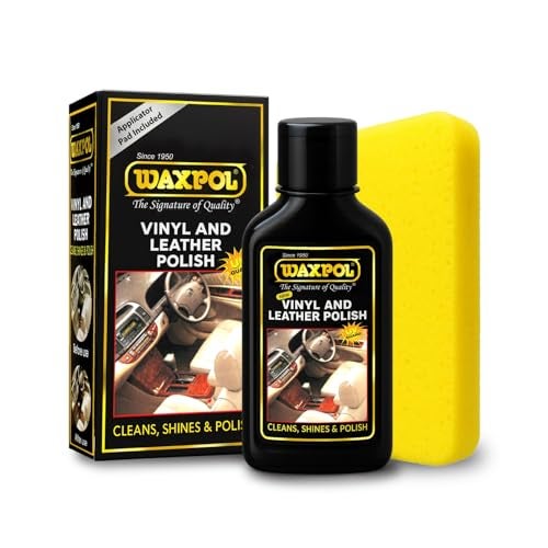 Waxpol واكس بول فينيل و ليذر هاي شاين بوليش 125 مل لمقاعد السيارات والدراجات، لوحة القيادة وإكسسوارات الجلد - Image 1