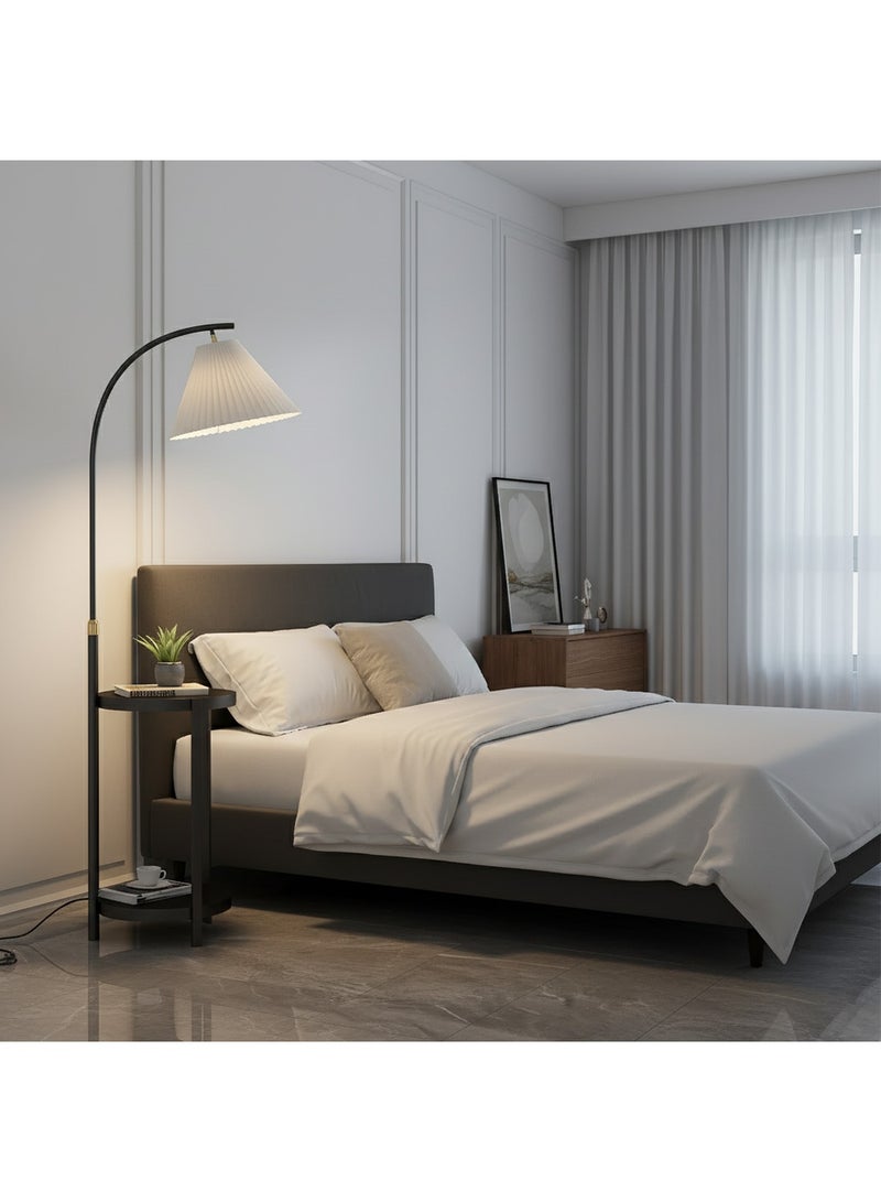 Sharpdo Arc Floor Lamp with Side Table 3-Color Dimmable LED (3000K-6000K) 12W Standing Lamp with Storage Shelf for Living Room Bedroom - Image 3