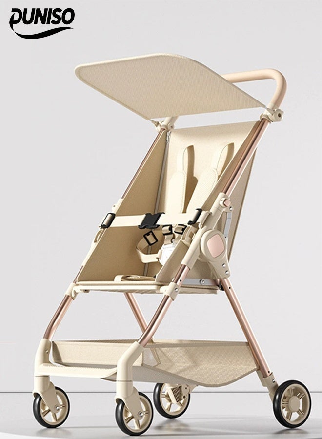 DUNISO Baby Stroller，Folding Buggy With Sunshade And Storage Bag， Light Weight Travel Buggy，Load Bearing 100kg，Equipped With Detachable Plates，Comfortable And Durable，For Shopping, Walking, Travel - Image 1