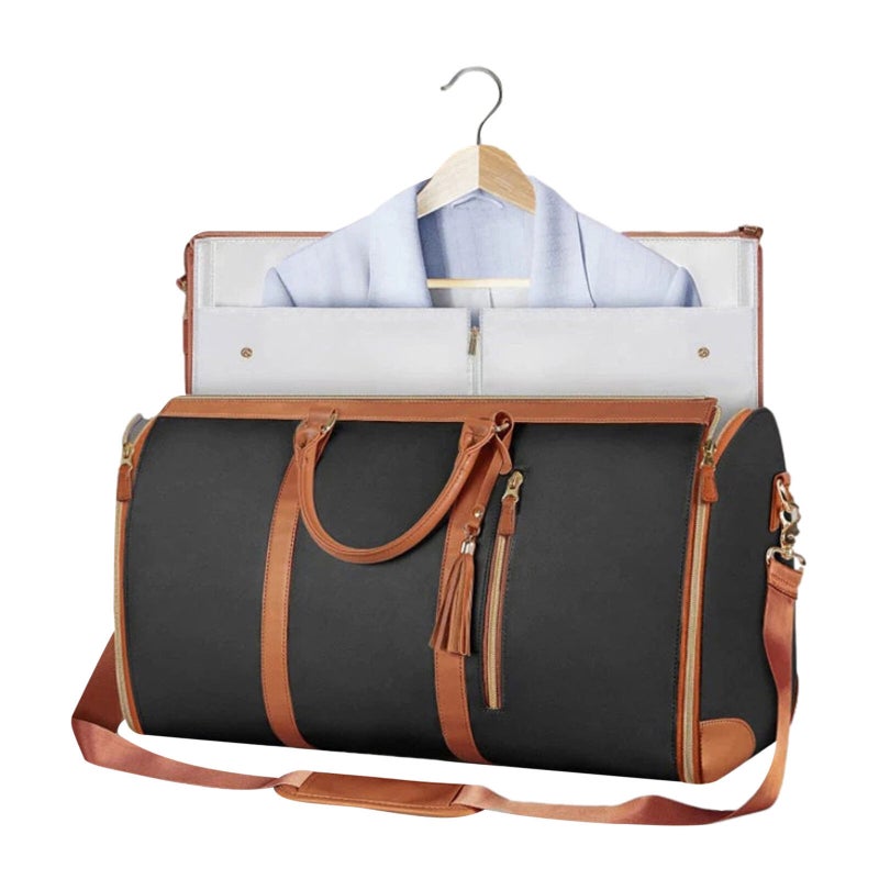 Generic Large Folding Travel Tote Bag for Womens Clothing Black 