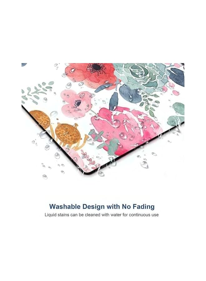 YRQX Cartoon Trumpet Mouse Pad, Cute Girl Square Anime Office Desk Cushion, Non -Slip Anime Mouse Pad, For Laptop Computer, Computer Rubber Base, 9.5 × 7.9 × 1.2 Inches, Pink Flowers