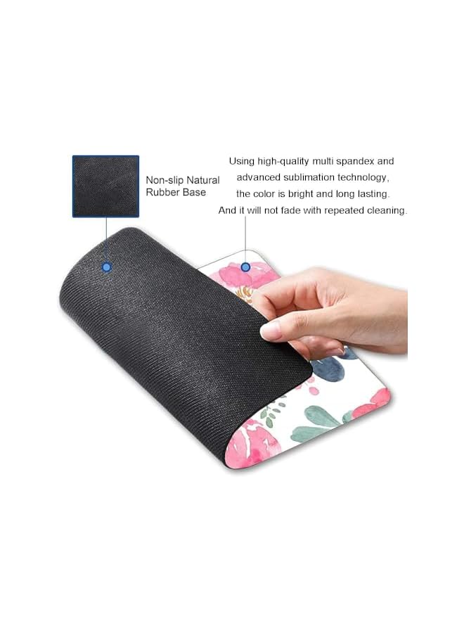 YRQX Cartoon Trumpet Mouse Pad, Cute Girl Square Anime Office Desk Cushion, Non -Slip Anime Mouse Pad, For Laptop Computer, Computer Rubber Base, 9.5 × 7.9 × 1.2 Inches, Pink Flowers