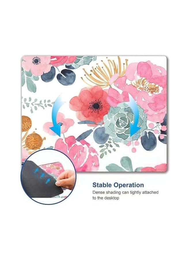 YRQX Cartoon Trumpet Mouse Pad, Cute Girl Square Anime Office Desk Cushion, Non -Slip Anime Mouse Pad, For Laptop Computer, Computer Rubber Base, 9.5 × 7.9 × 1.2 Inches, Pink Flowers
