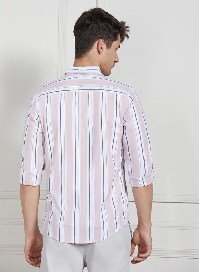 Dennis Lingo Regular Fit Pink Cotton Shirt – Stylish and Comfortable