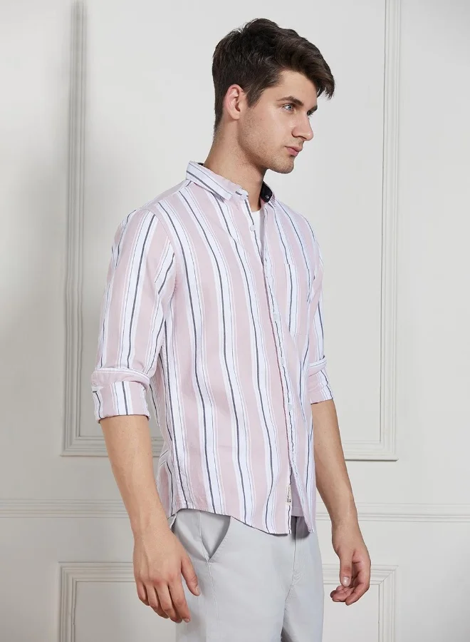 Dennis Lingo Regular Fit Pink Cotton Shirt – Stylish and Comfortable