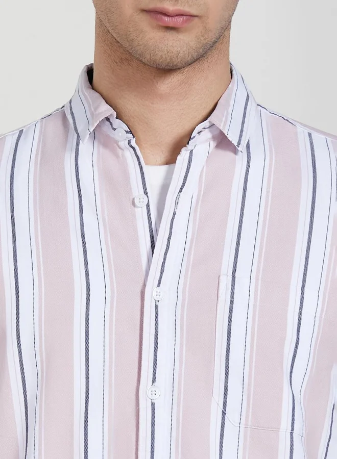 Dennis Lingo Regular Fit Pink Cotton Shirt – Stylish and Comfortable