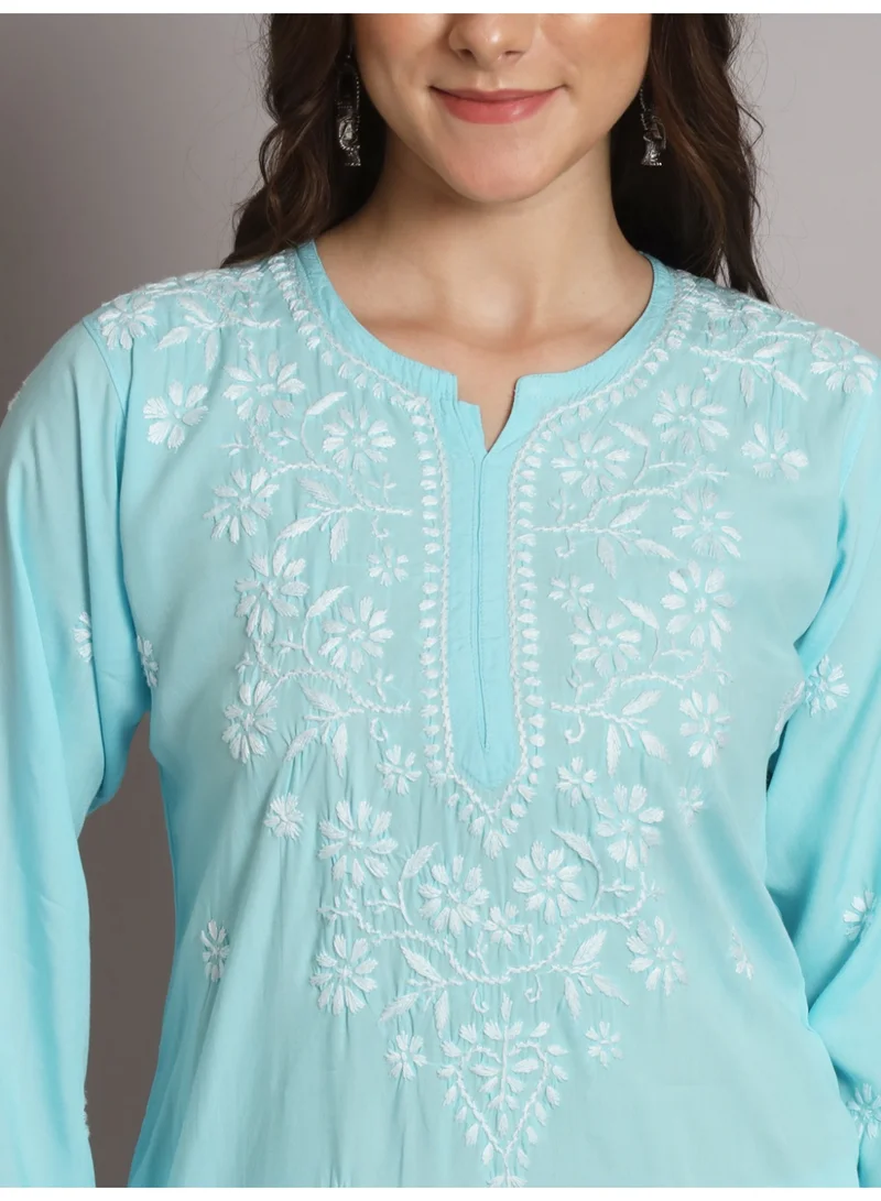 Alaya Hand Embroidered Chikankari Modal Kurti-AL3611