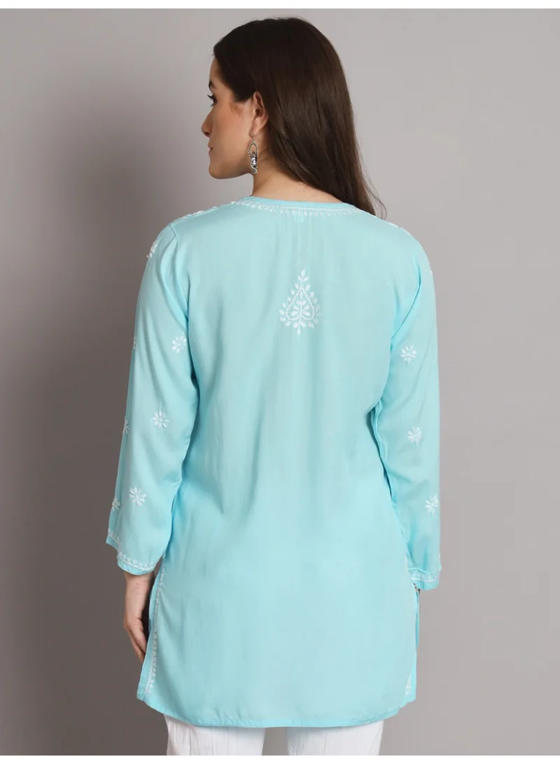 Alaya Hand Embroidered Chikankari Modal Kurti-AL3611
