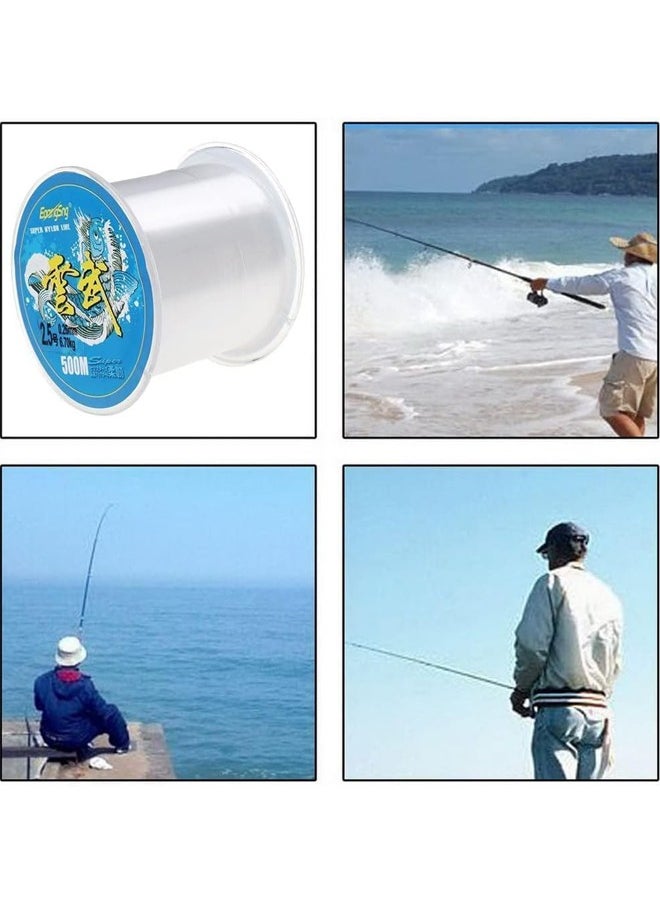 rocooart 500M-Nylon String Fishing Line Cord Clear Fluorocarbon Strong Monofilament Wire Flexible Wear-resistant Super Pulling Force Cut for Hanging Decorations Beading Crafts Kite  - Image 4