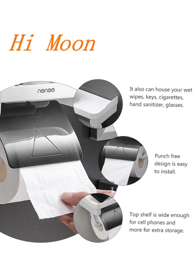 Hi Moon - Roll Bathroom Toilet Paper Holder Tissue Dispenser Toilet Paper Holder Wall Mount Wall Mount Paper Towel Holders Paper Towel Dispenser Wall Bracket Water Proof Wall Hanging - Image 1