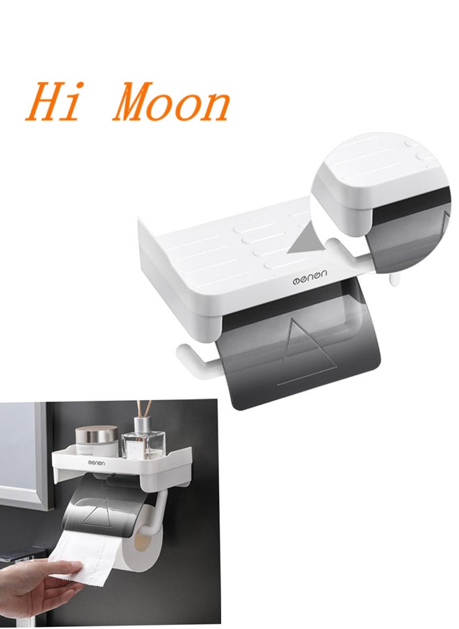 Hi Moon - Roll Bathroom Toilet Paper Holder Tissue Dispenser Toilet Paper Holder Wall Mount Wall Mount Paper Towel Holders Paper Towel Dispenser Wall Bracket Water Proof Wall Hanging - Image 1