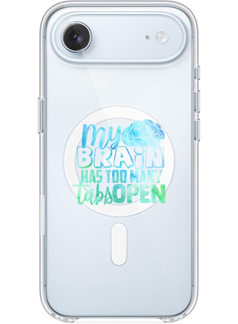 Theodor Magnetic Case for Apple iPhone 17 Air Compatible with MagSafe Wireless Charging, Shockproof Phone Bumper Cover - My brain has too many tabs open - Image 1