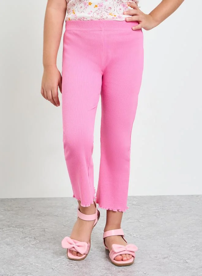 ستايلي Girls Ribbed Flared Leggings