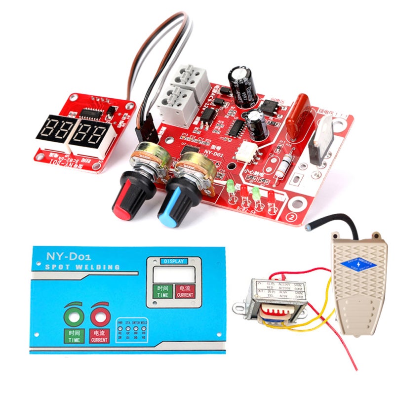 Spot Welding Control Panel: 40A Digital Display - Optocoupler Isolation Adjustable Current Single Pulse Time Control Welding Tool for DIY Precision Welding - Image 1
