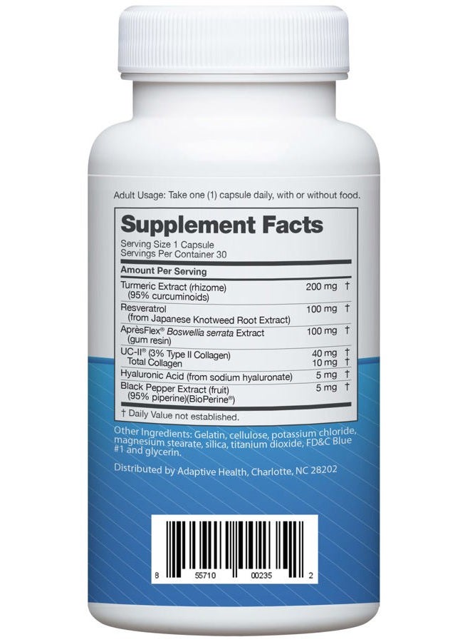 Instaflex Advanced Joint Support Supplement - Turmeric, Resveratrol, Boswellia Serrata Extract, BioPerine, UC-II Collagen- 30 Count - Image 2