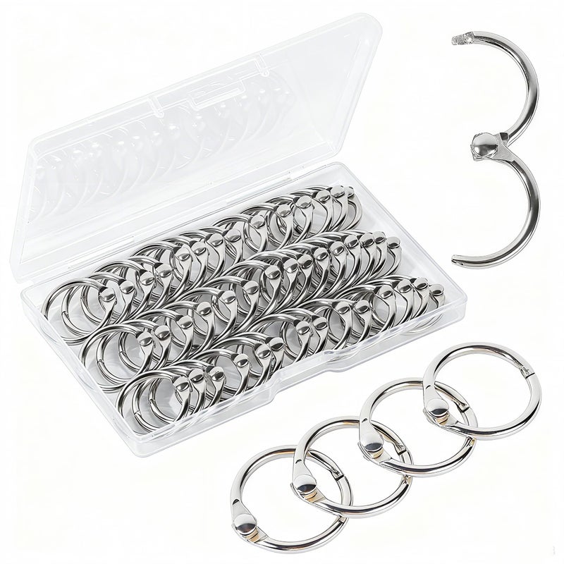 Bflaae Small Binder Rings 1/2 inch 50 Pcs Mini Book Rings Small Key Ring Metal Loose Leaf Binder Ring for Index Cards (50PCS) - Image 1