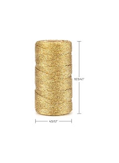 The Bros 110Yards Decorative Metallic Bakers String - Gold Wrapping Twine String - Inelastic - Glitter String for DIY Crafting, Christmas Decor, Presents, Gift Tags(1.5mm)  - Image 3