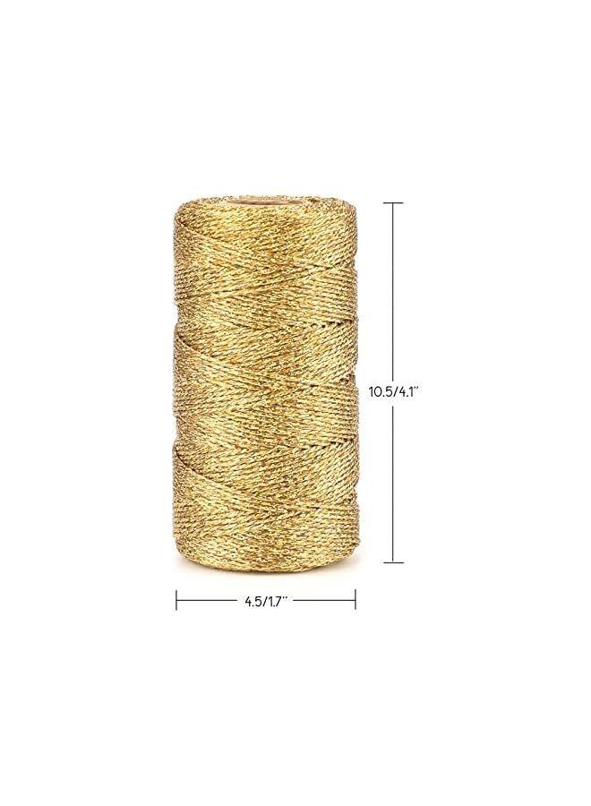 The Bros 110Yards Decorative Metallic Bakers String - Gold Wrapping Twine String - Inelastic - Glitter String for DIY Crafting, Christmas Decor, Presents, Gift Tags(1.5mm)  - Image 3