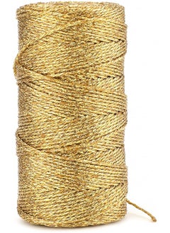 The Bros 110Yards Decorative Metallic Bakers String - Gold Wrapping Twine String - Inelastic - Glitter String for DIY Crafting, Christmas Decor, Presents, Gift Tags(1.5mm)  - Image 1