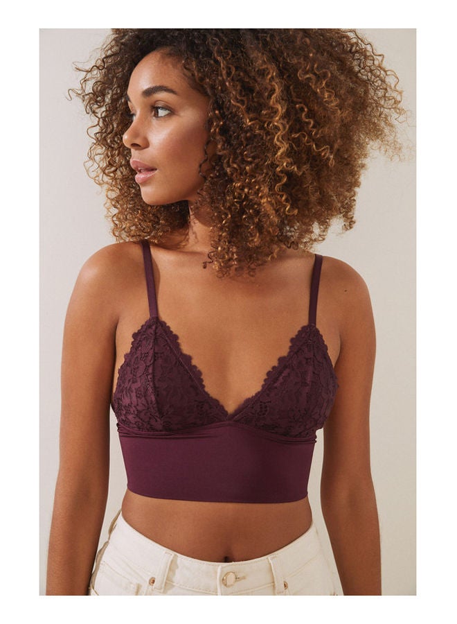 Lace triangle bralette bra