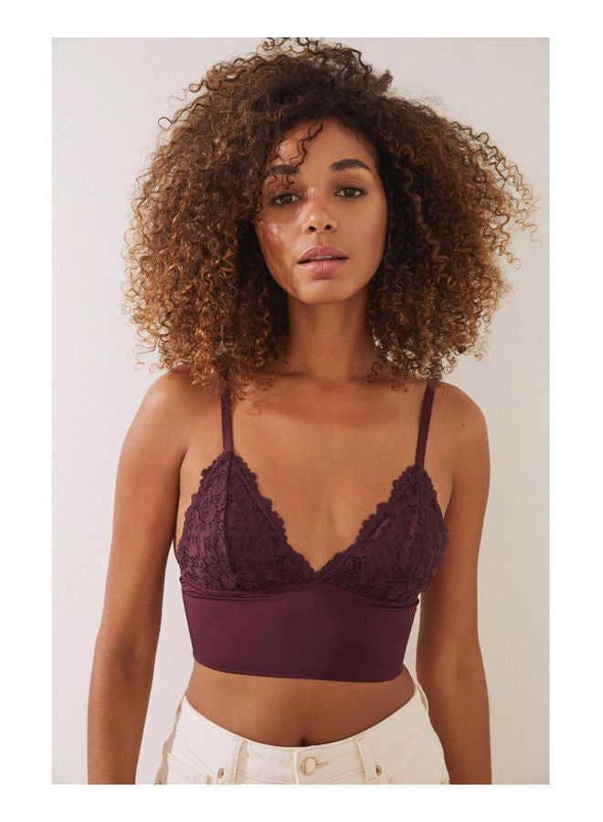 Lace triangle bralette bra